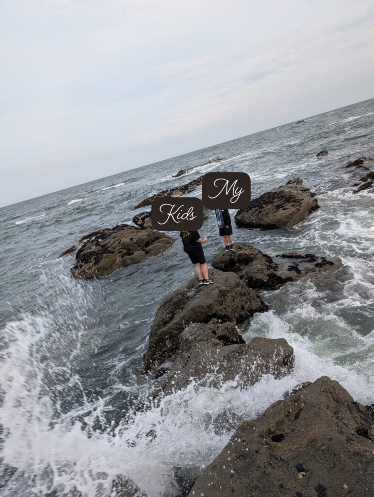 大洗の海 夕方の景色